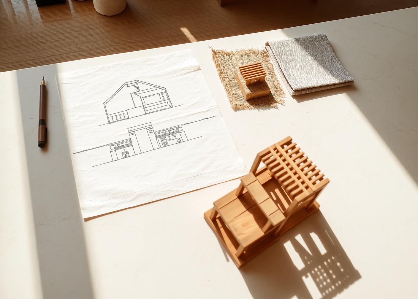 Quiet interior study in natural tones, the starting point of a creative direction